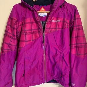 Columbia Kids' Purple Plaid Raincoat